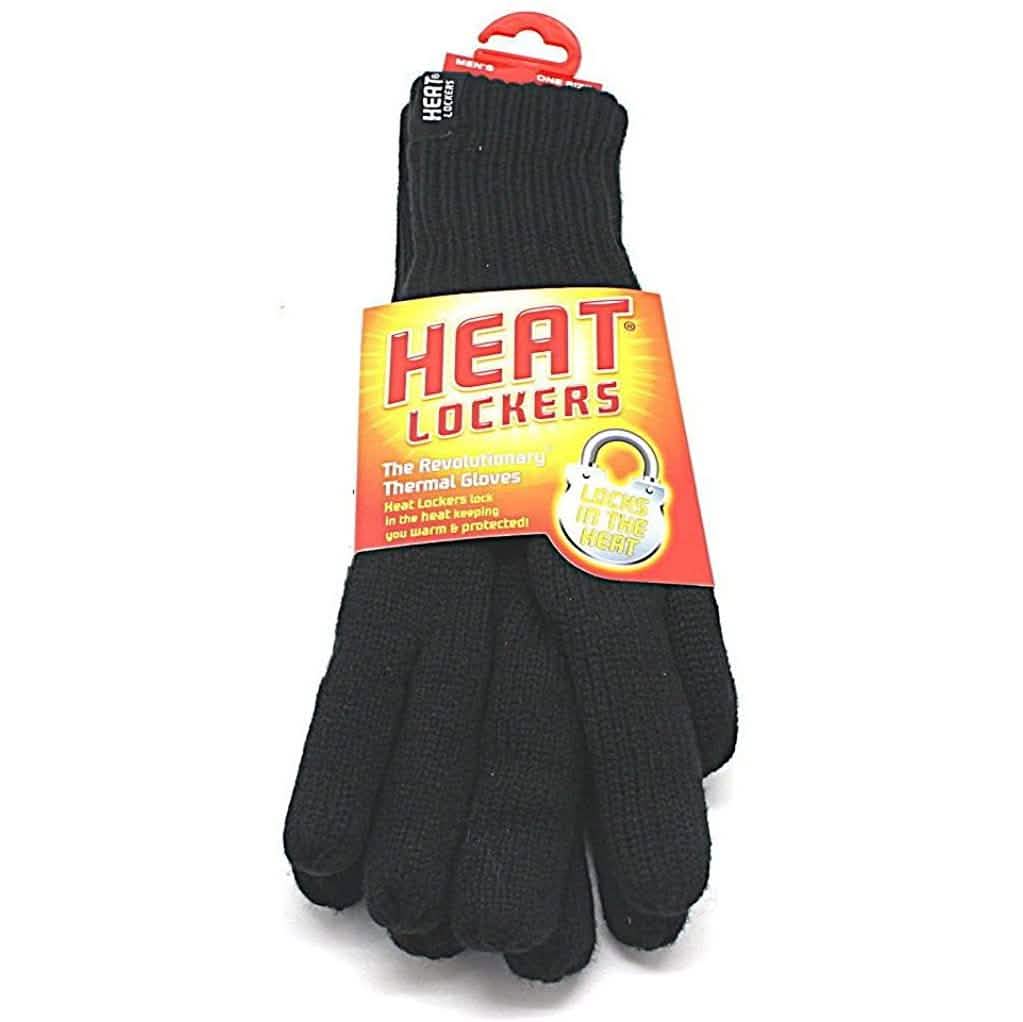 2-Pack: Heat Lockers Mens Black Thermal Gloves with Insulation Lining Men's Accessories - DailySale