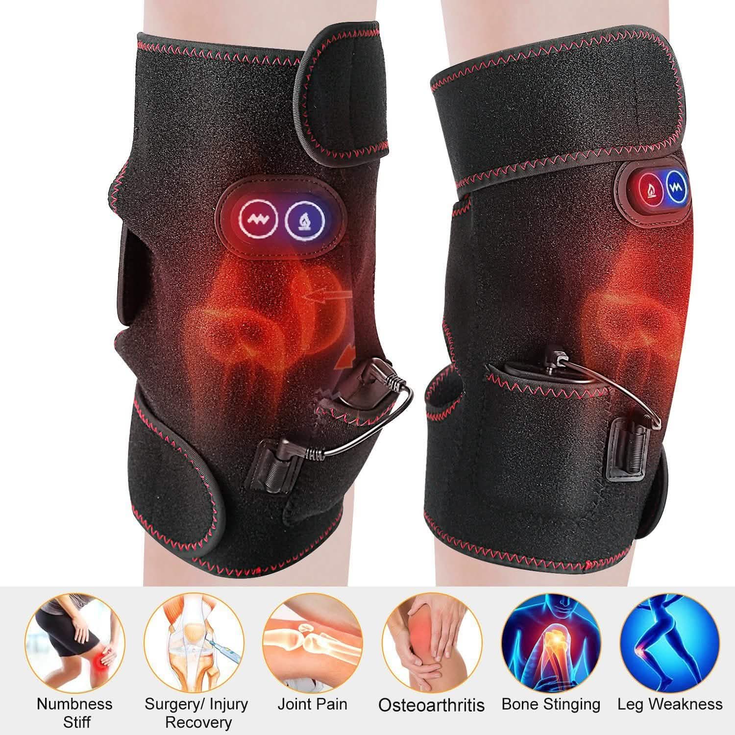 2-Pack: Heated Knee Massage Wrap Wellness - DailySale