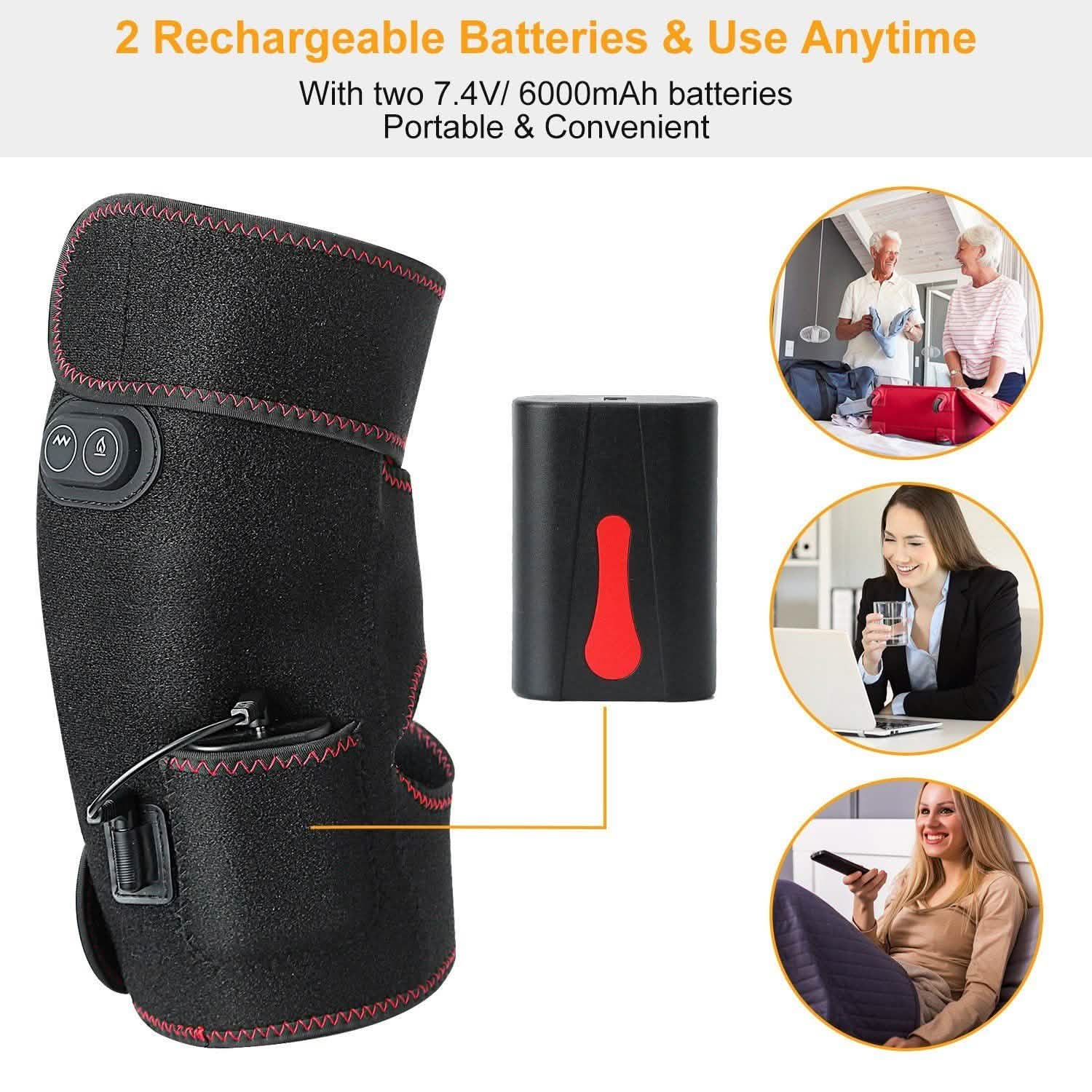 2-Pack: Heated Knee Massage Wrap Wellness - DailySale