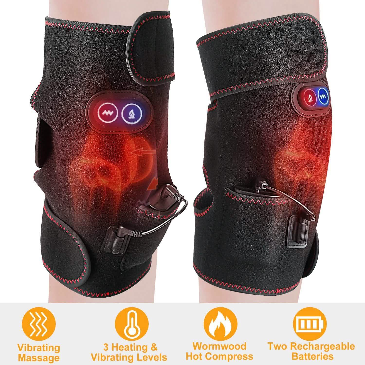 2-Pack: Heated Knee Massage Wrap Wellness - DailySale