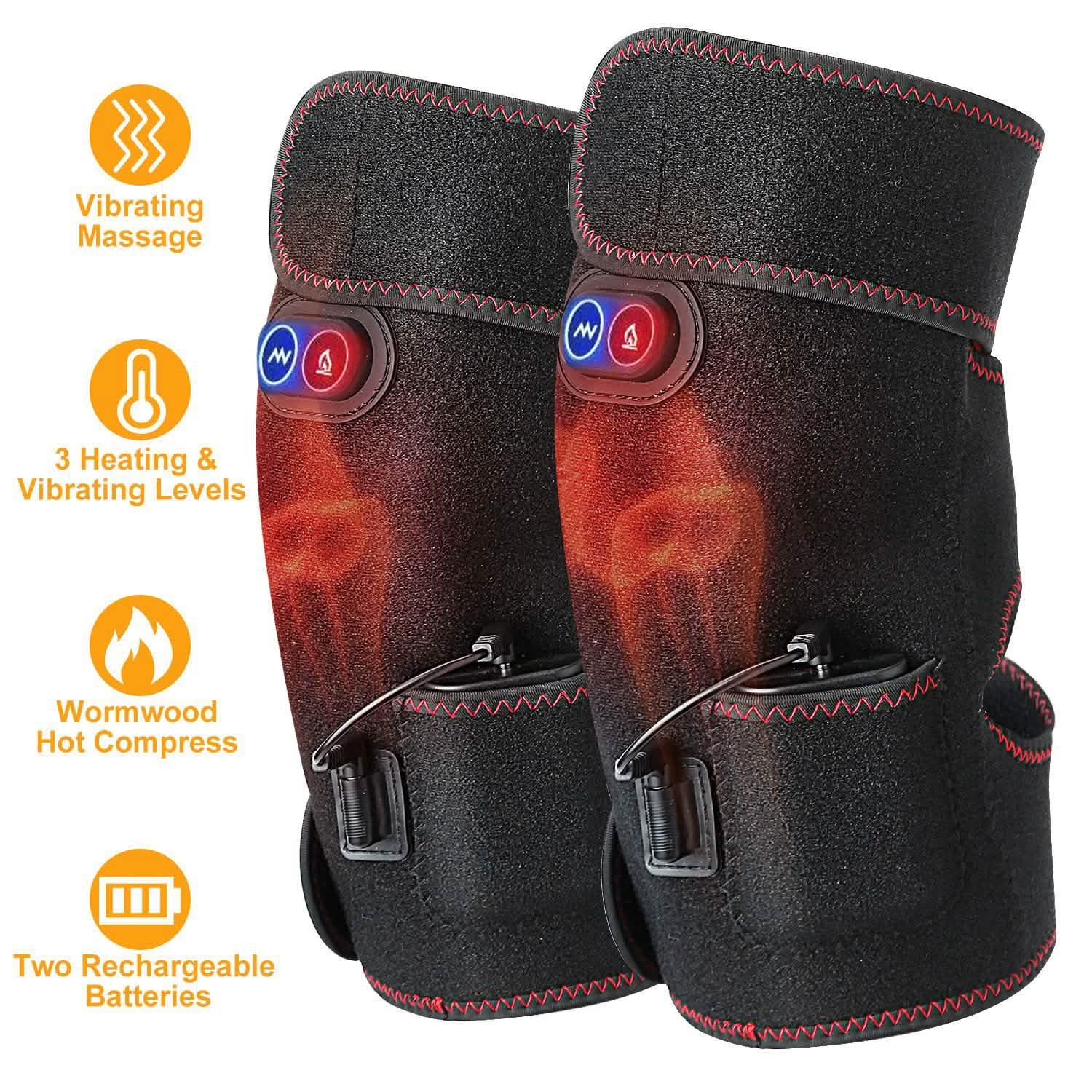 2-Pack: Heated Knee Massage Wrap Wellness - DailySale