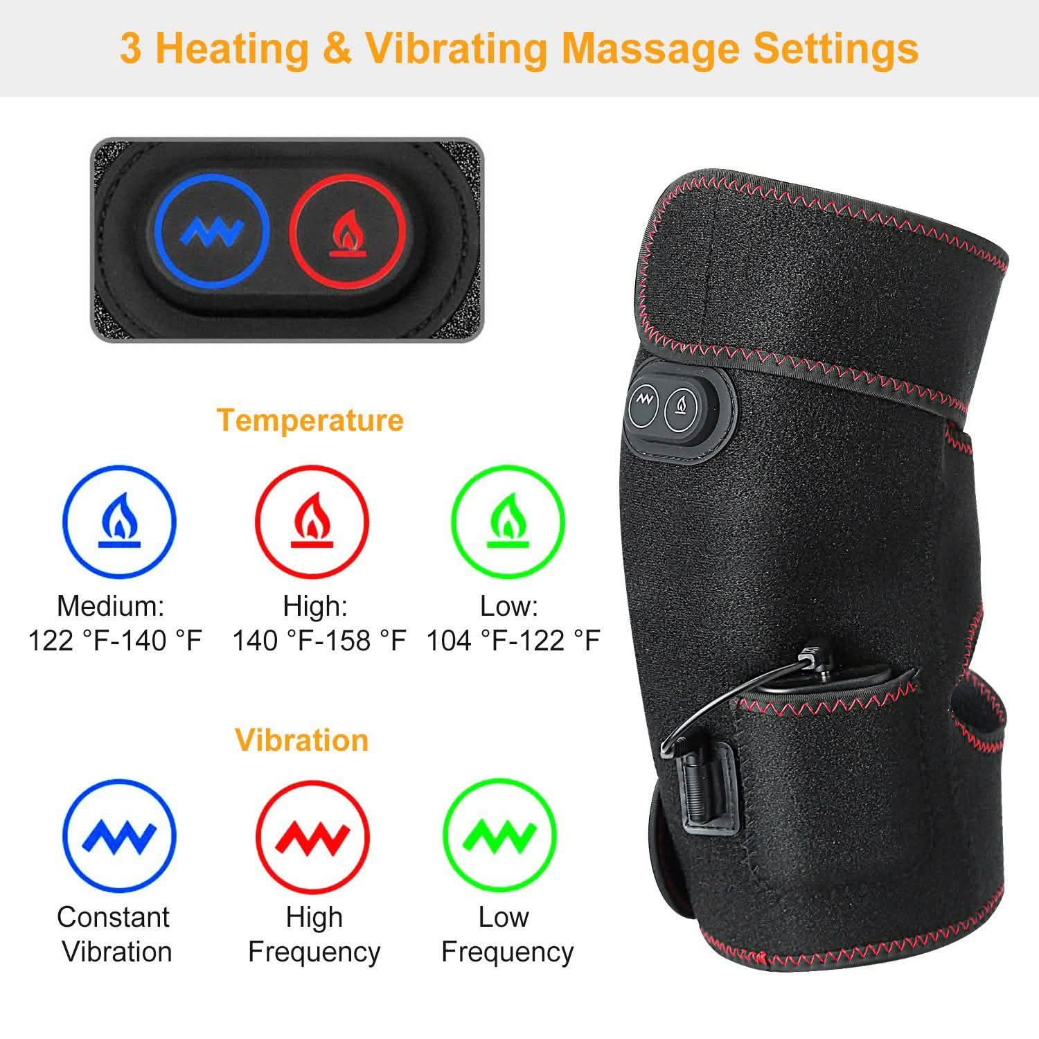 2-Pack: Heated Knee Massage Wrap Wellness - DailySale