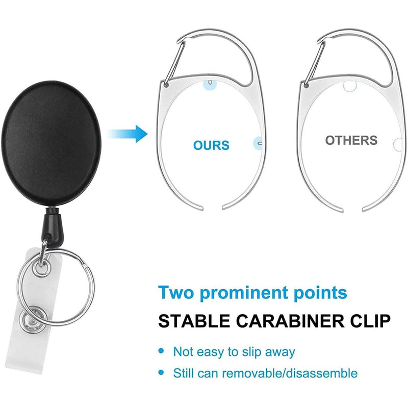 2-Pack: Heavy Duty Retractable Badge Holders with Carabiner Reel Clip and Vertical Style Clear ID Card Holders Everything Else - DailySale
