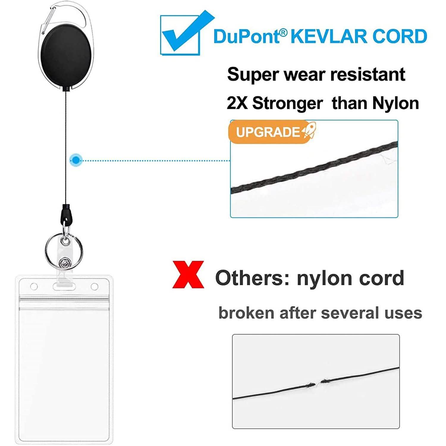 2-Pack: Heavy Duty Retractable Badge Holders with Carabiner Reel Clip and Vertical Style Clear ID Card Holders Everything Else - DailySale