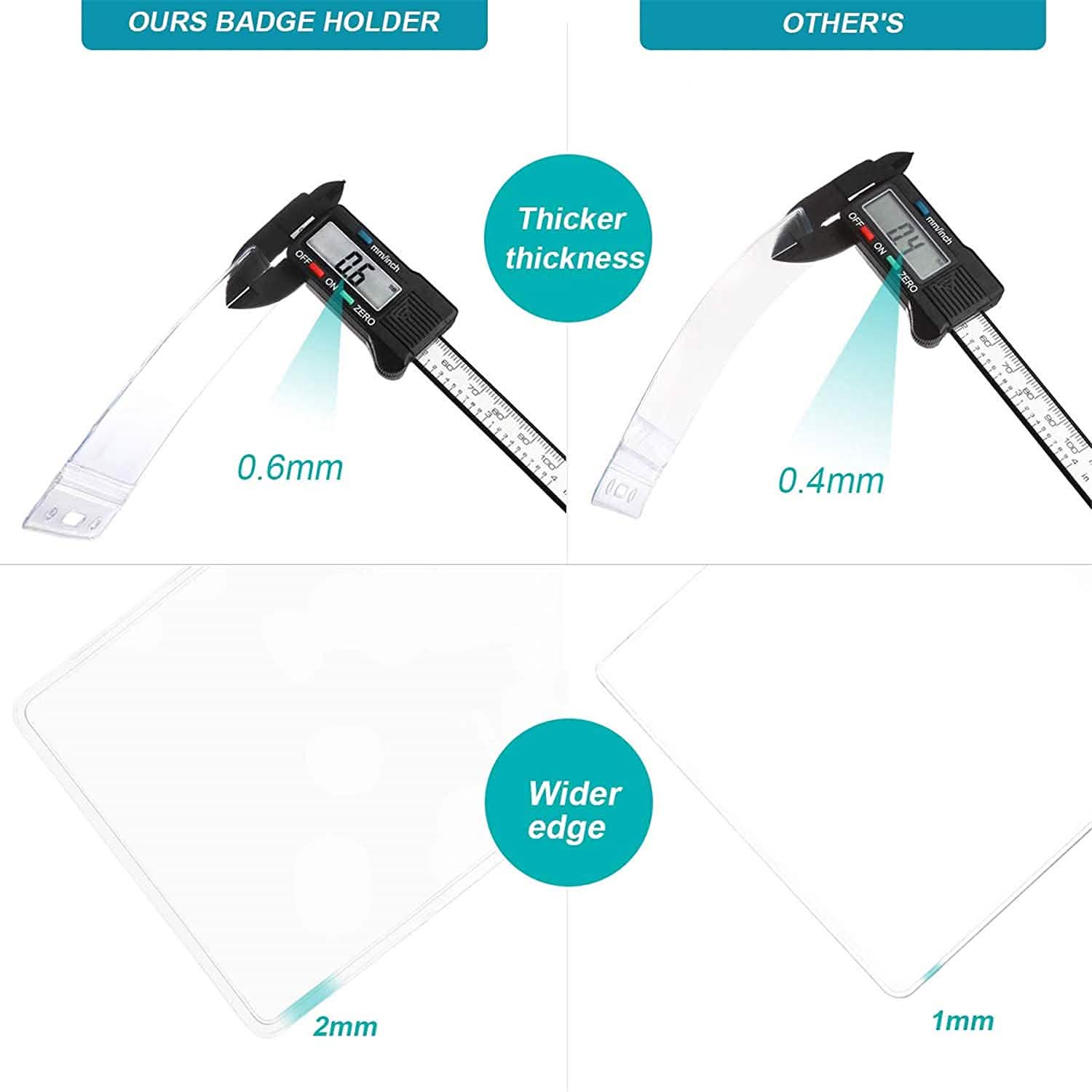 2-Pack: Heavy Duty Retractable Badge Holders with Carabiner Reel Clip and Vertical Style Clear ID Card Holders Everything Else - DailySale