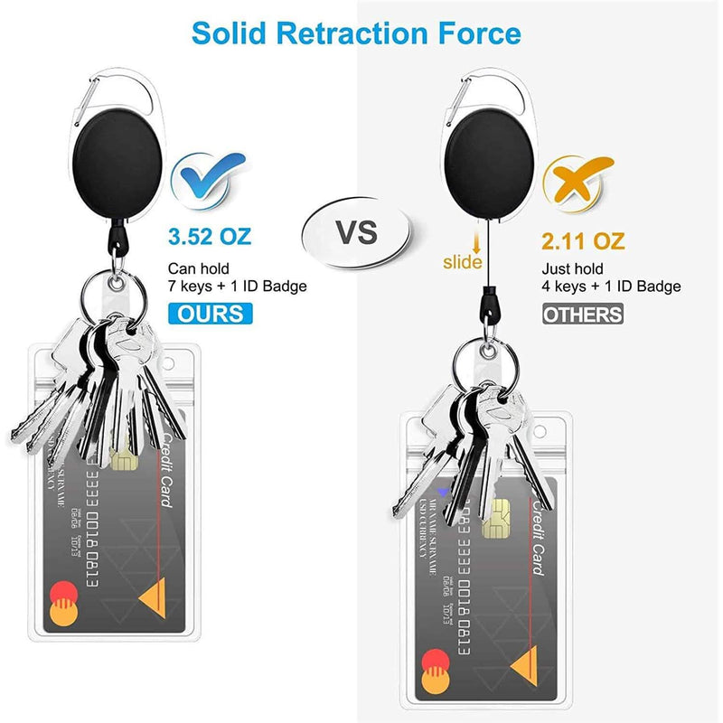 2-Pack: Heavy Duty Retractable Badge Holders with Carabiner Reel Clip and Vertical Style Clear ID Card Holders Everything Else - DailySale