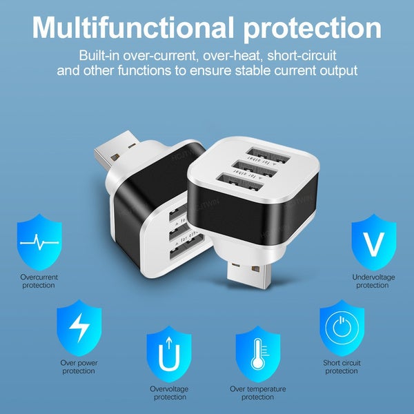 2-Pack: High Speed USB HUB 3 Ports Splitter Mobile Accessories - DailySale