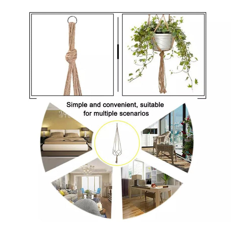 2-Pack: Indoor Outdoor Hanging Pot Rope Net Macrame Plant Hanger Garden & Patio - DailySale