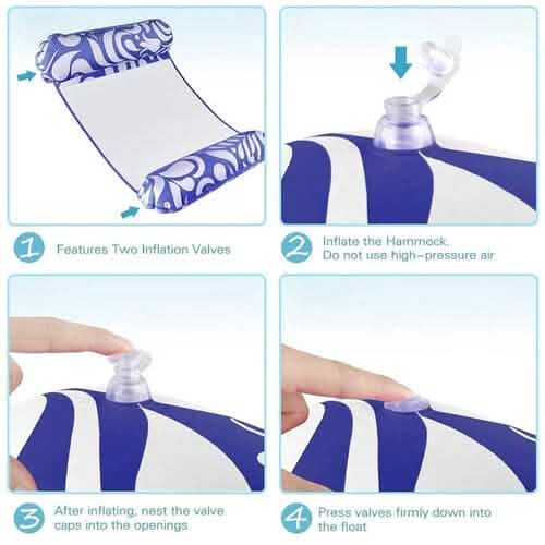 2-Pack: Inflatable Water Hammock Aqua Loungers for Swimming Pool or Beach Sports & Outdoors - DailySale