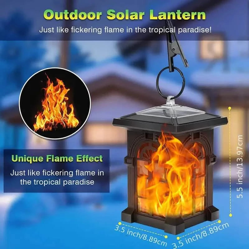 2-Pack: IP65 Waterproof Solar Outdoor Lights With Flickering Flame Holiday Decor & Apparel - DailySale