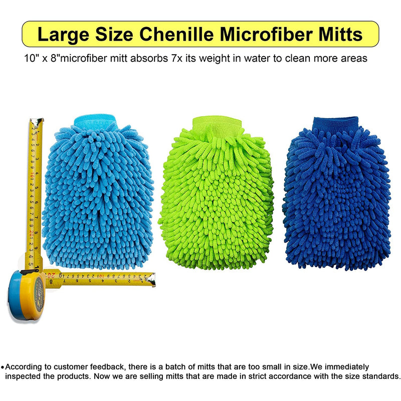 2-Pack: Large Size Microfiber Car Wash Mitt Automotive - DailySale