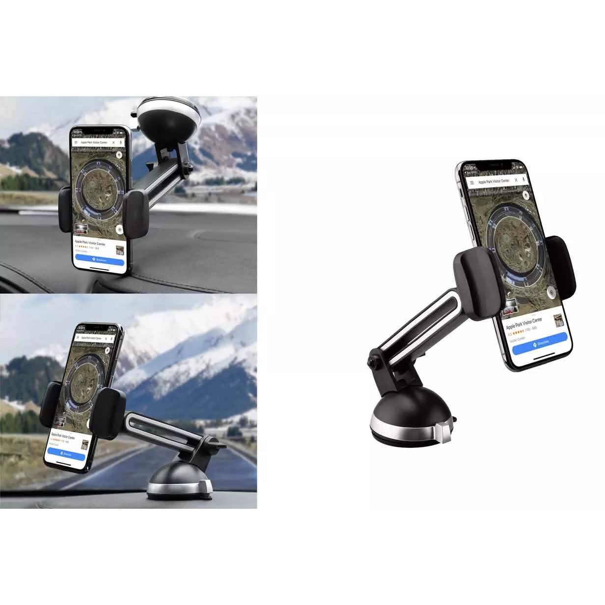 2-Pack: LAX Extendable Car Mount Holder for Cellphone with Adjustable Clamp Automotive - DailySale