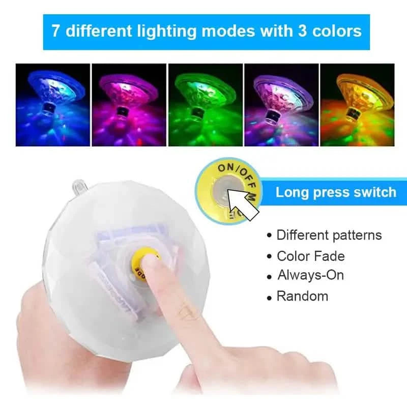 2-Pack: LED Color Changing Floating Pool Lights with 8 Modes Lighting Outdoor Lighting - DailySale
