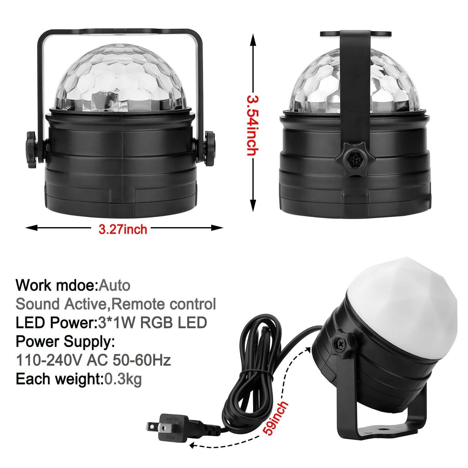 2-Pack: LED Disco Light Sound Activated Party Lights with Remote Control Dj Lighting Lighting & Decor - DailySale