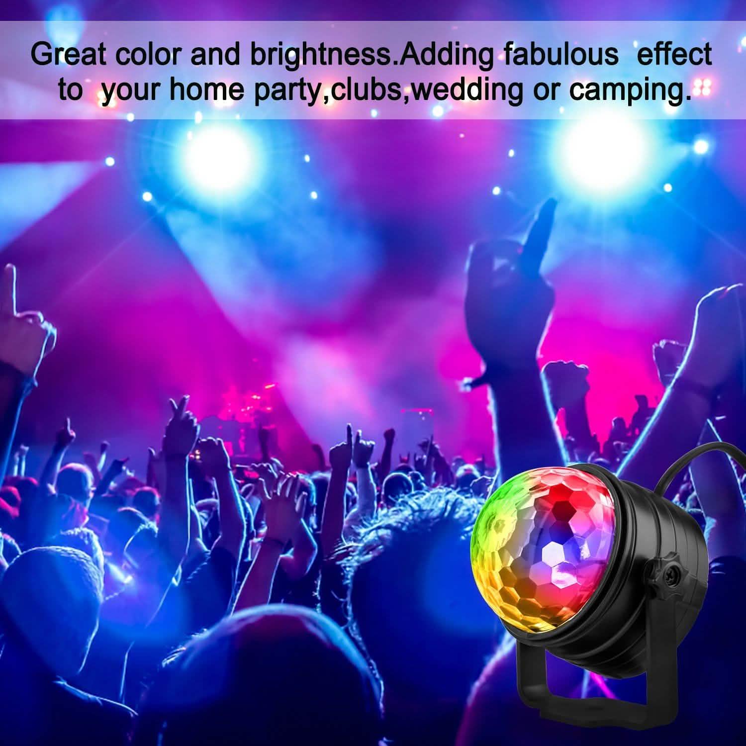 2-Pack: LED Disco Light Sound Activated Party Lights with Remote Control Dj Lighting Lighting & Decor - DailySale