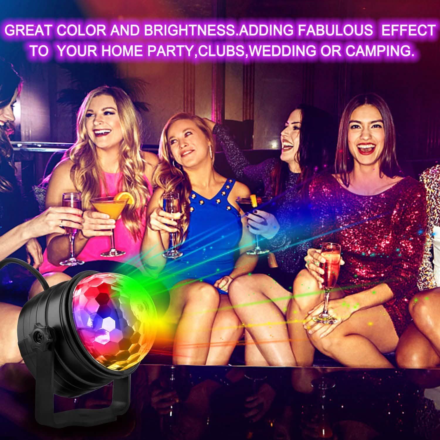 2-Pack: LED Disco Light Sound Activated Party Lights with Remote Control Dj Lighting Lighting & Decor - DailySale