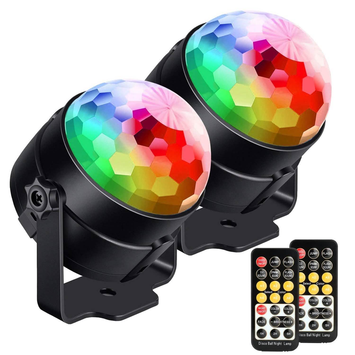 2-Pack: LED Disco Light Sound Activated Party Lights with Remote Control Dj Lighting Lighting & Decor - DailySale