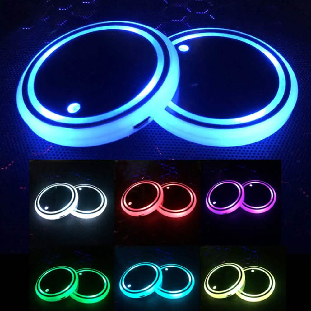 2-Pack: LED Light-Up Car Cup Coasters Automotive - DailySale