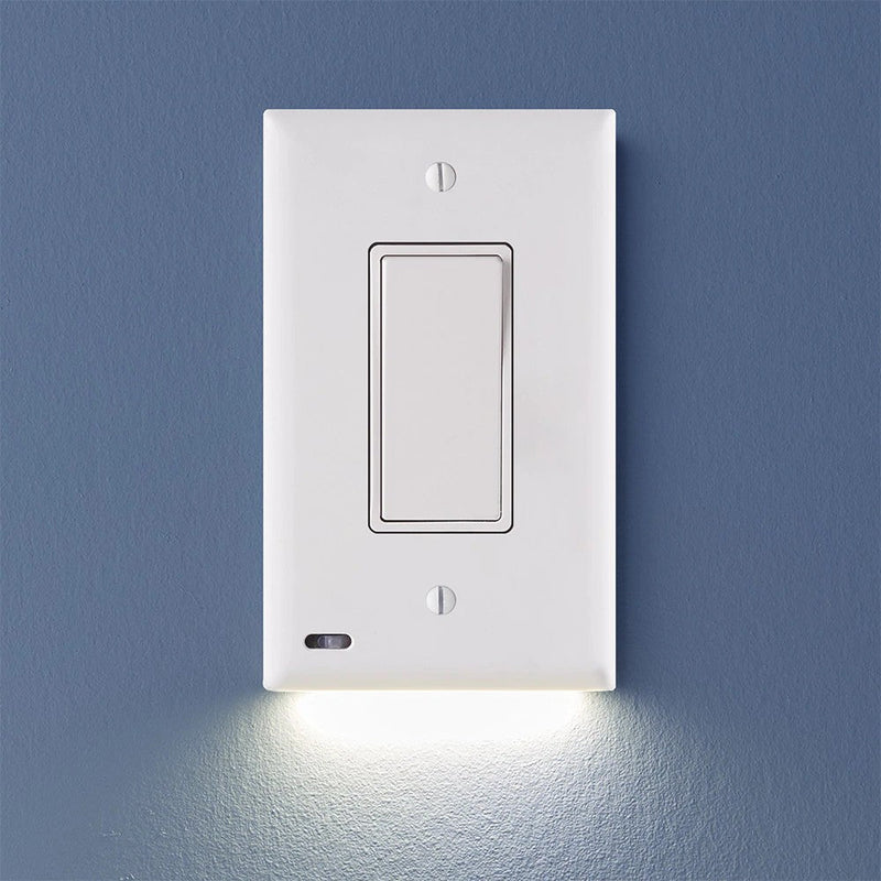 Wide switch LED Motion Light Switch Plate placed on a wall, available at Dailysale