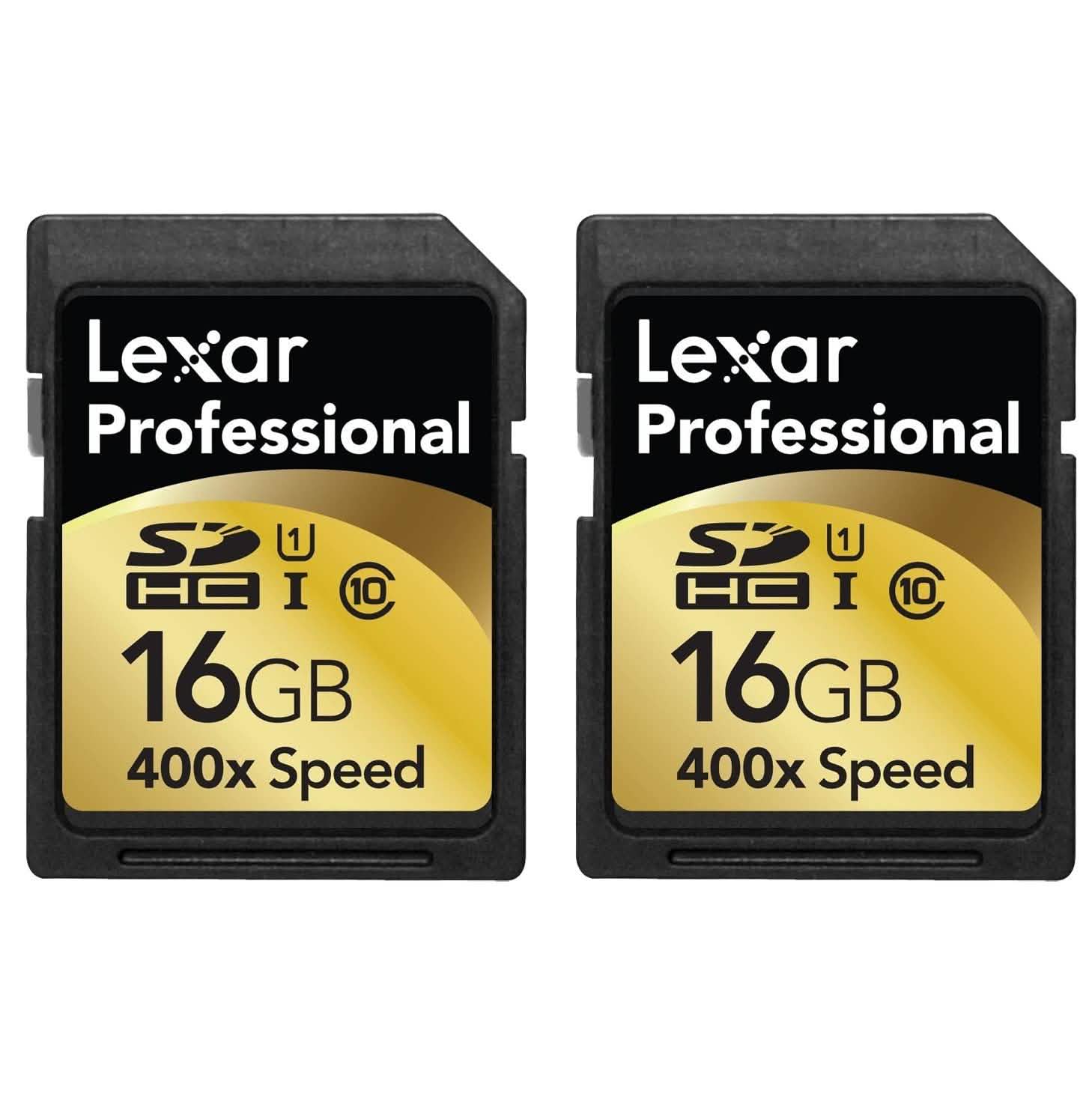 2-Pack: Lexar Professional 400x 16GB SDHC UHS-I Flash Memory Card Computer Accessories - DailySale