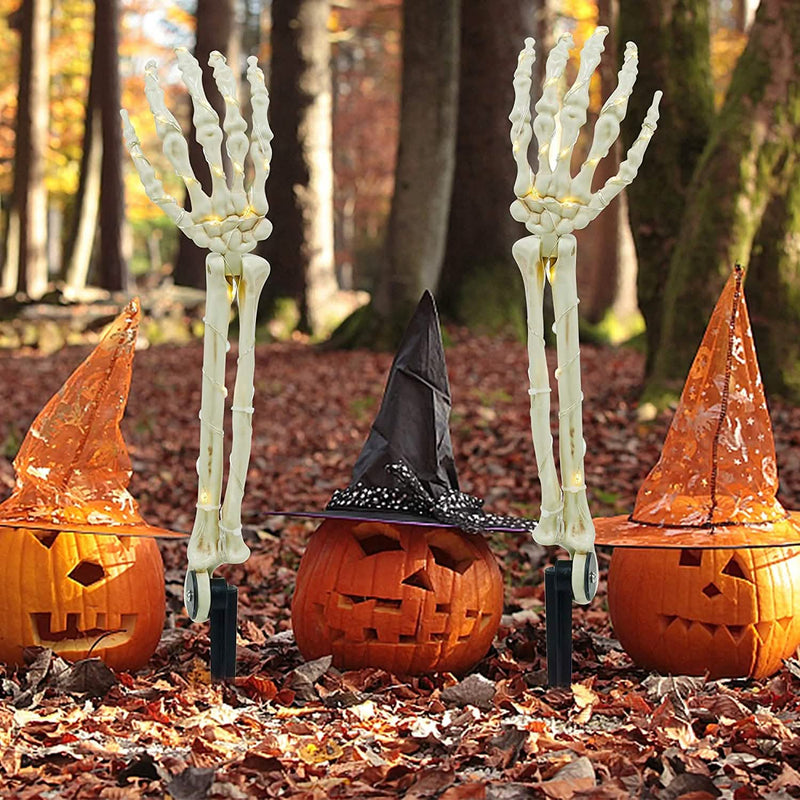 2-Pack: Light Up Skull Arm Stakes Holiday Decor & Apparel - DailySale