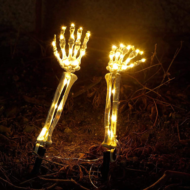 2-Pack: Light Up Skull Arm Stakes Holiday Decor & Apparel - DailySale