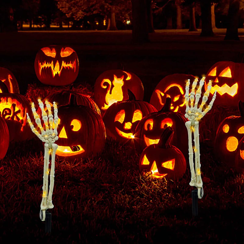 2-Pack: Light Up Skull Arm Stakes Holiday Decor & Apparel - DailySale