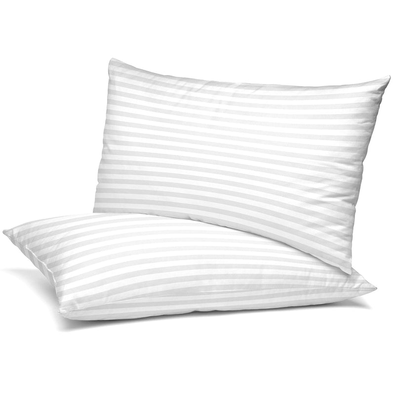 2-Pack: Lux Decor Collection Cotton Stripe Pillow Plush Bed Pillows Set Bedding - DailySale