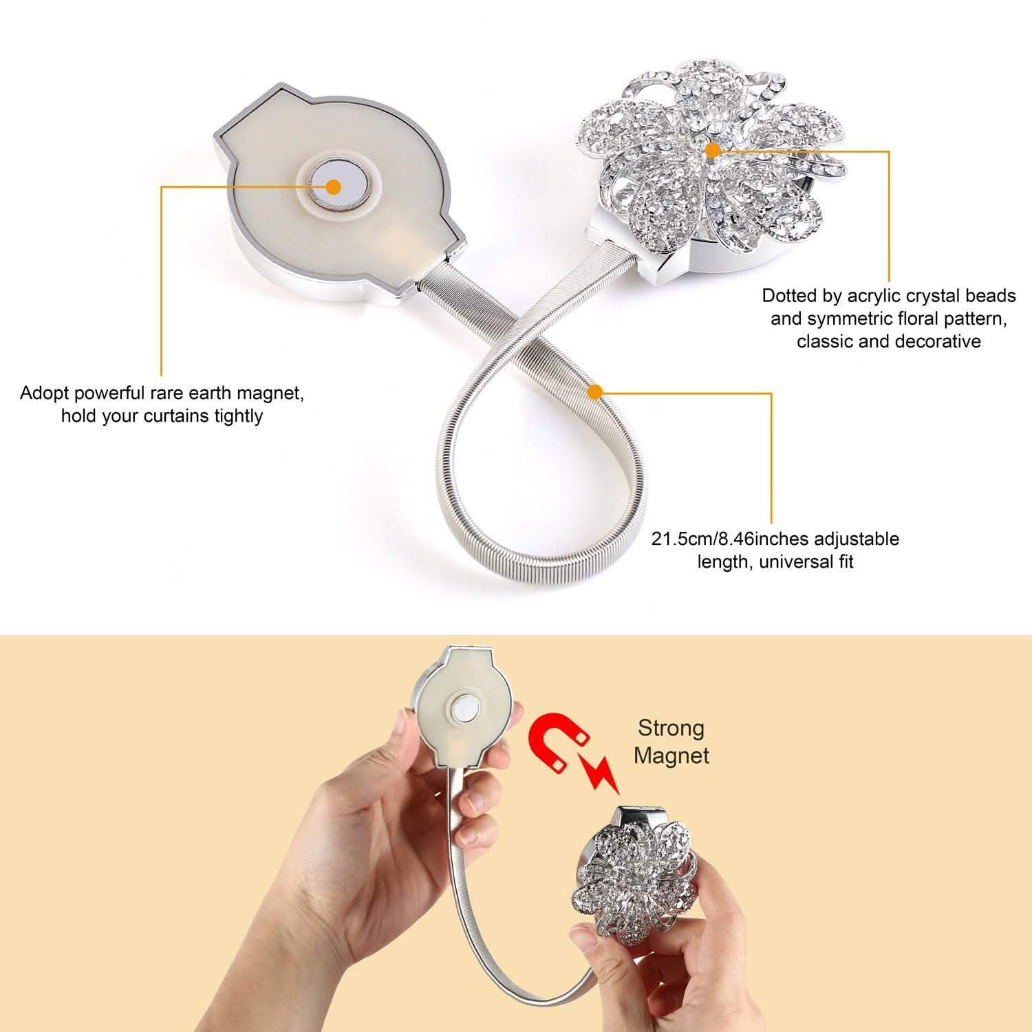 2-Pack: Magnetic Curtain Tiebacks Lighting & Decor - DailySale