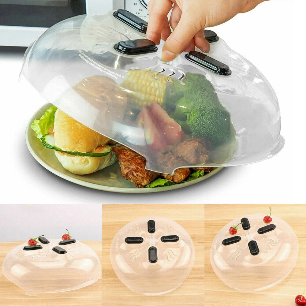 Magnetic Microwave Cover for Food, Collapsible Microwave Splatter Cover  Microwave Splatter Guard with Easy Grip Handle
