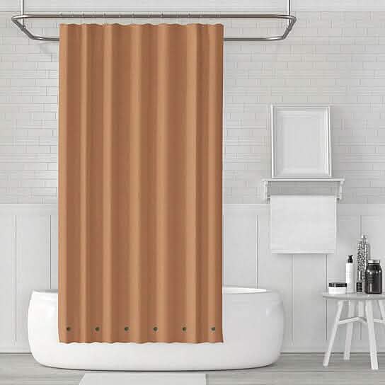 2-Pack: Magnetic Mildew Resistant Solid Vinyl Shower Curtain Liners Bath Taupe - DailySale
