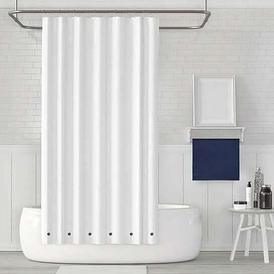 2-Pack: Magnetic Mildew Resistant Solid Vinyl Shower Curtain Liners Bath White - DailySale