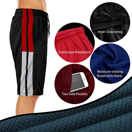 2-Pack: Men's Active Moisture-Wicking Mesh Performance Shorts Men's Bottoms - DailySale
