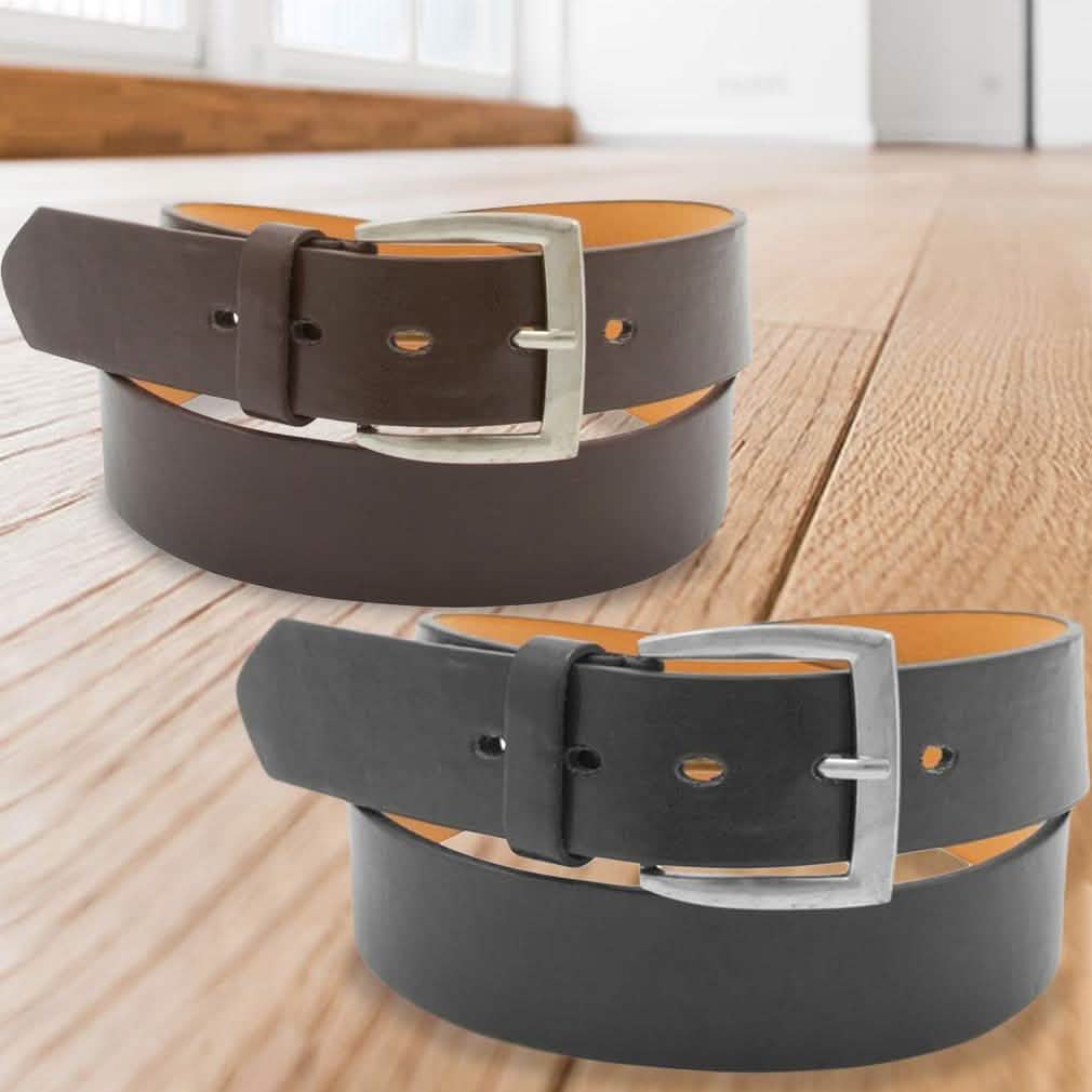 2-Pack: Men's Black & Brown Solid Belts Men's Apparel - DailySale