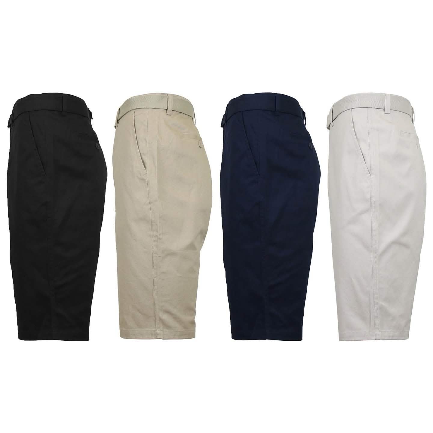2-Pack: Men's Cotton Chino Shorts with Belt Men's Apparel - DailySale
