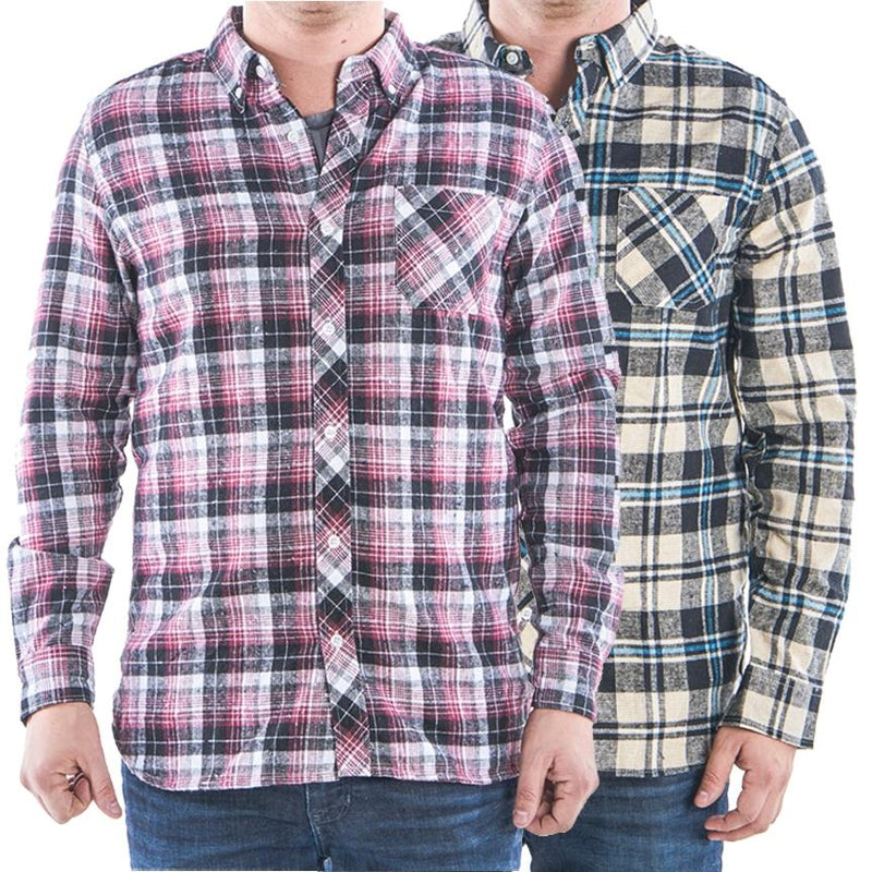 2-Pack: Men's Flannel 2-Pocket Button Down Shirts - Assorted Sizes Men's Apparel L - DailySale