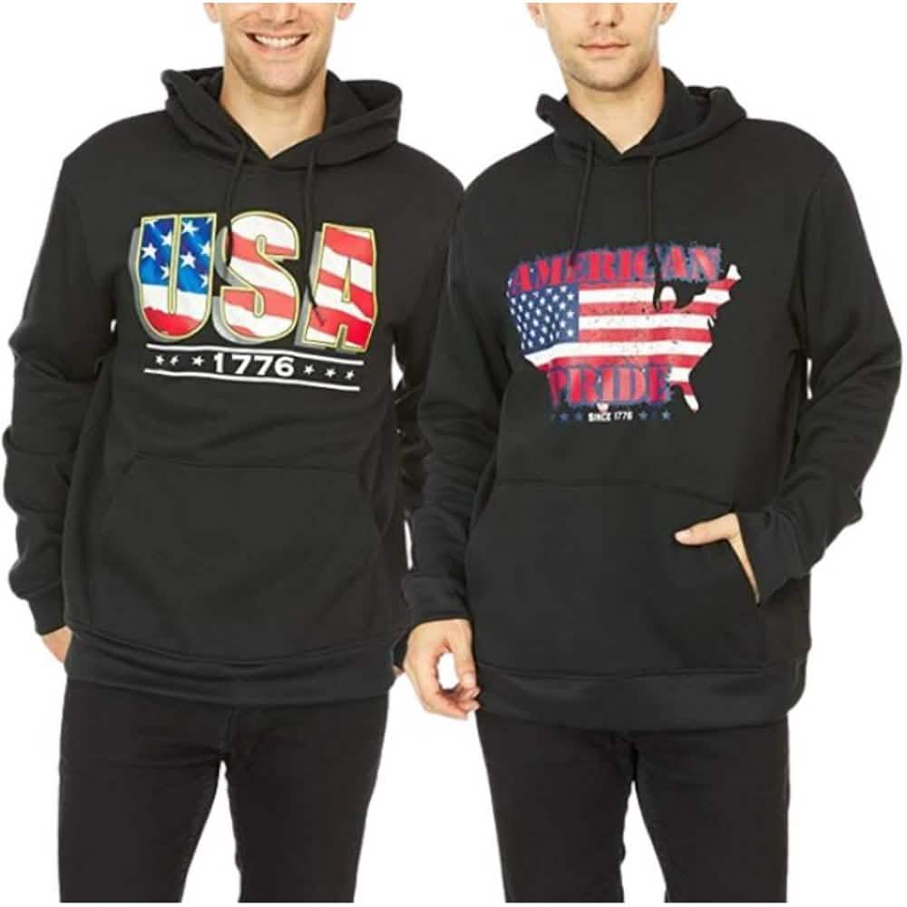 2-Pack: Men's Fleece-Lined Pullover Hoodies Men's Outerwear Black/Black M - DailySale