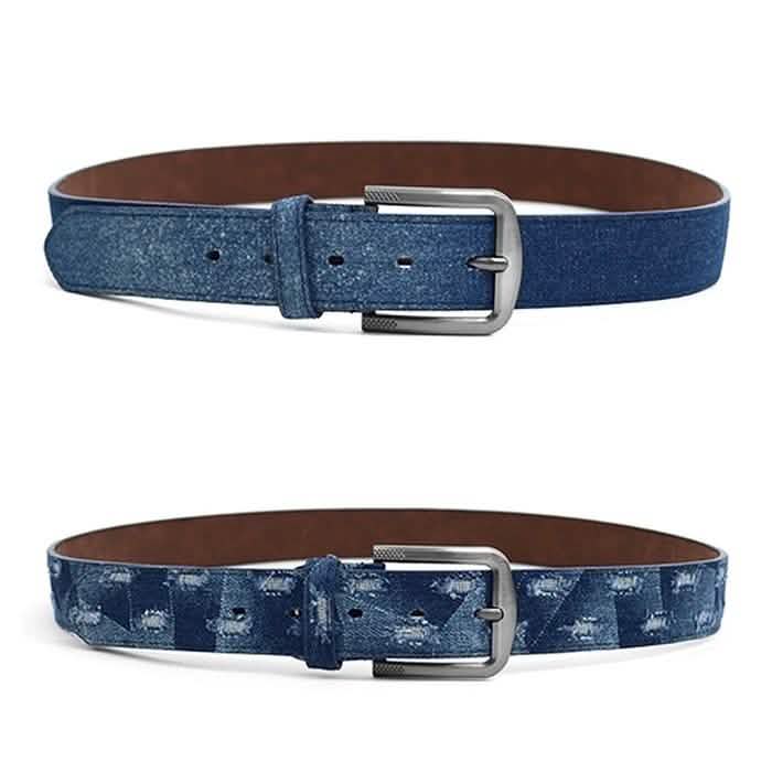 2-Pack: Men's Parquet Jean Washed Denim Belts - Size: Small Men's Apparel - DailySale