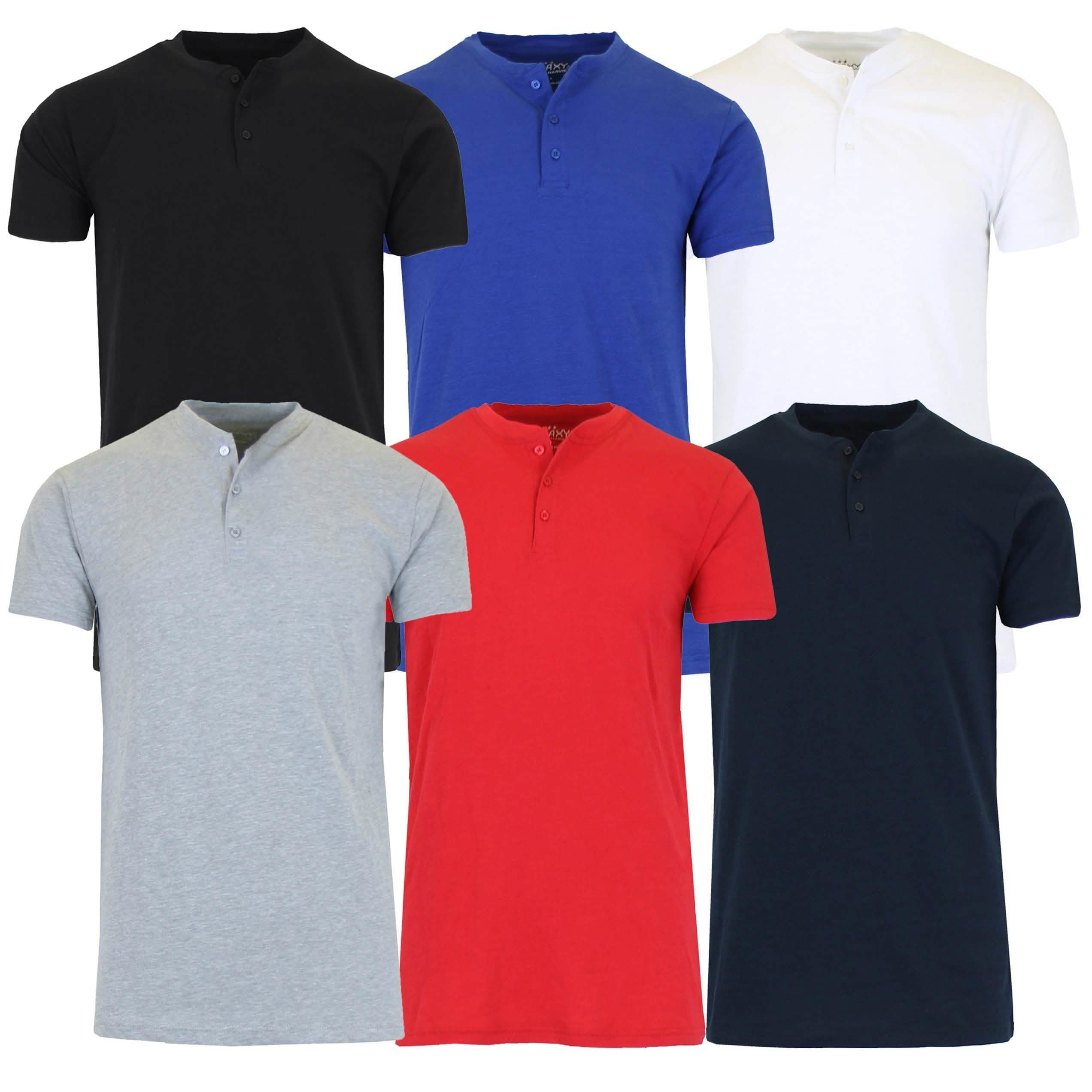 2-Pack: Men's Slim Fitting Short Sleeve Henley Slub Tee Men's Clothing - DailySale