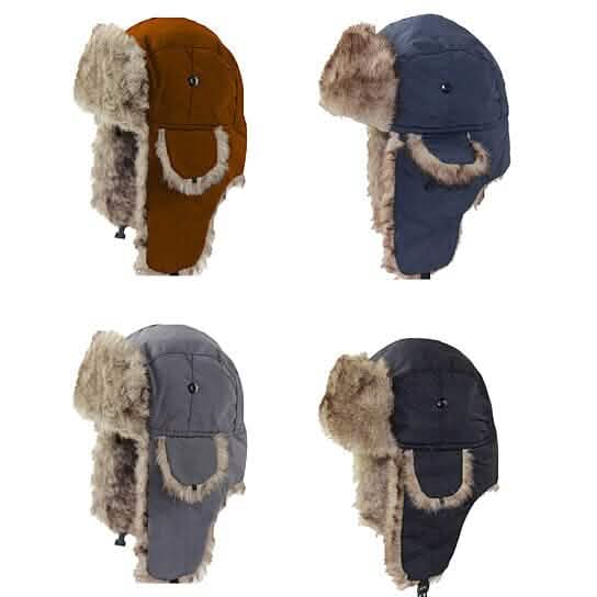 2-Pack: Men's Ushanka Winter Faux Fur Hat with Ear Flaps Sports & Outdoors - DailySale