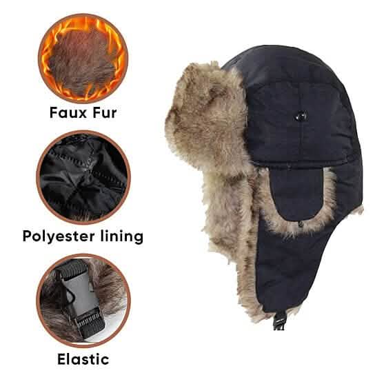 2-Pack: Men's Ushanka Winter Faux Fur Hat with Ear Flaps Sports & Outdoors - DailySale