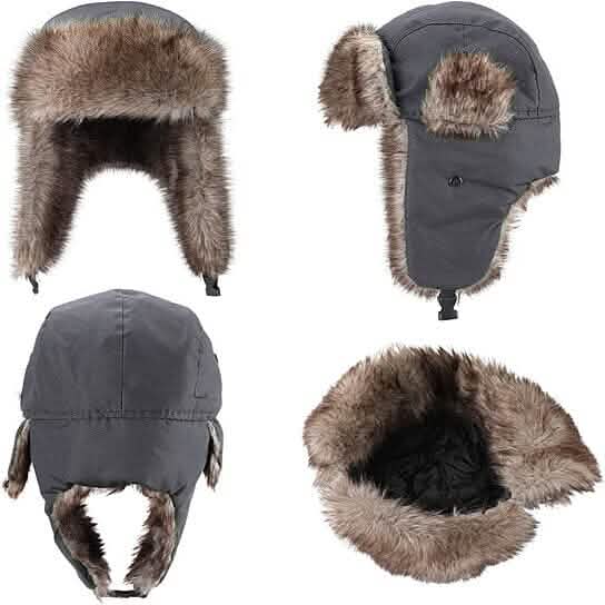 2-Pack: Men's Ushanka Winter Faux Fur Hat with Ear Flaps Sports & Outdoors - DailySale