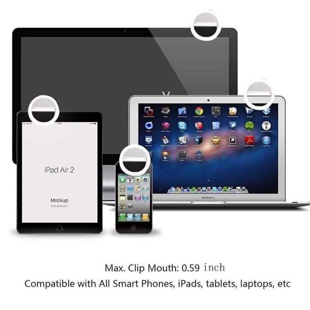 2-Pack: Mobile Ring Light Portable Selfie LED Light Ring Camera Flash Mobile Accessories - DailySale