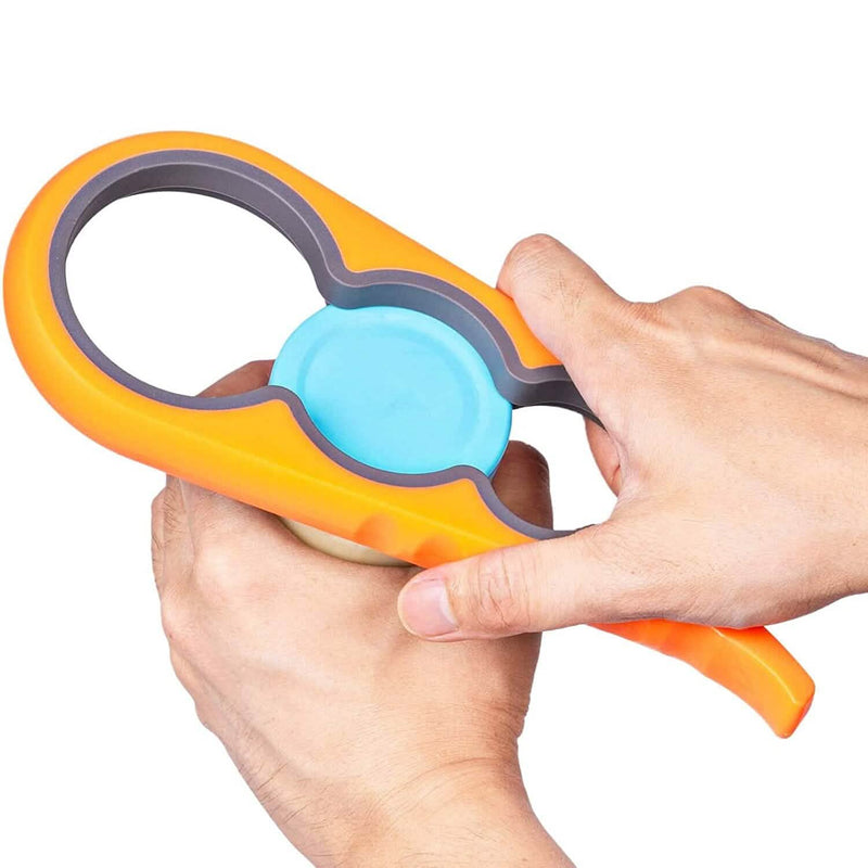 2-Pack: Multifunctional 4-in-1 Jar Opener for Arthritic Hands and Seniors Kitchen Tools & Gadgets Orange - DailySale