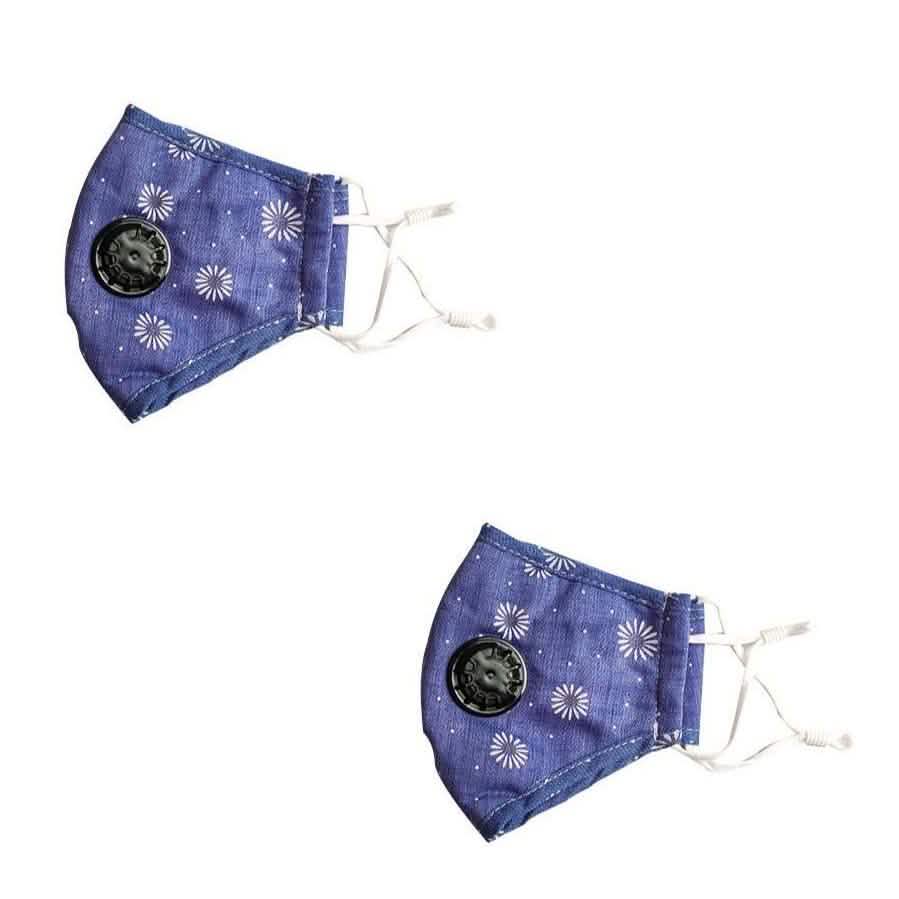 2-Pack: Multilayer Non-Medical Reusable Face Mask with Filter Wellness & Fitness Flower Purple - DailySale