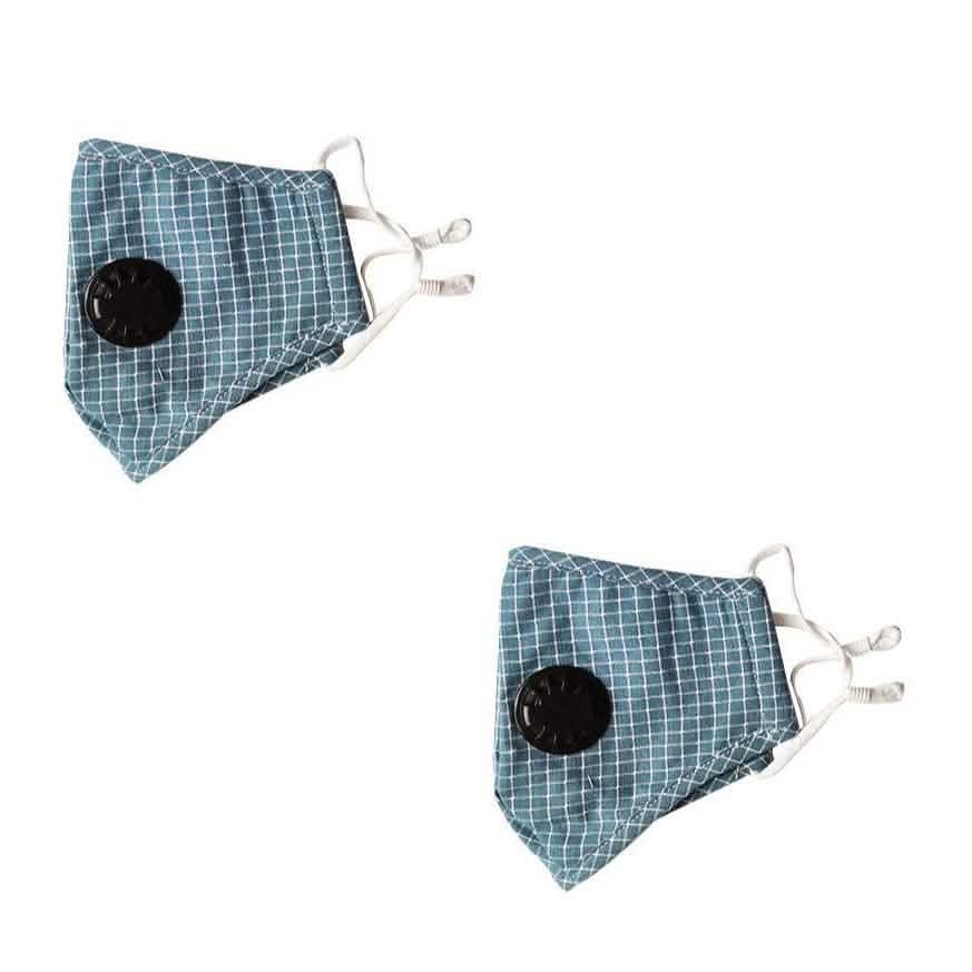 2-Pack: Multilayer Non-Medical Reusable Face Mask with Filter Wellness & Fitness Plaid Blue - DailySale