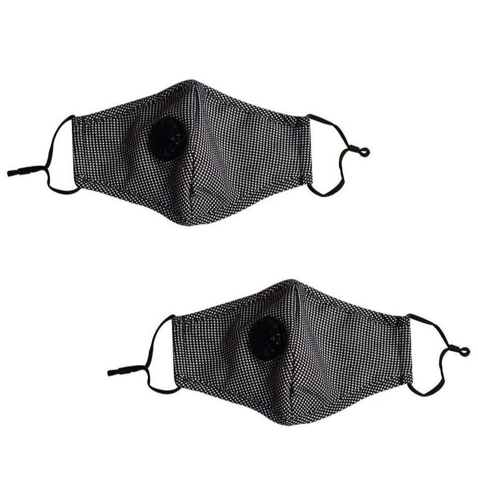 2-Pack: Multilayer Non-Medical Reusable Face Mask with Filter Wellness & Fitness X Print Black - DailySale