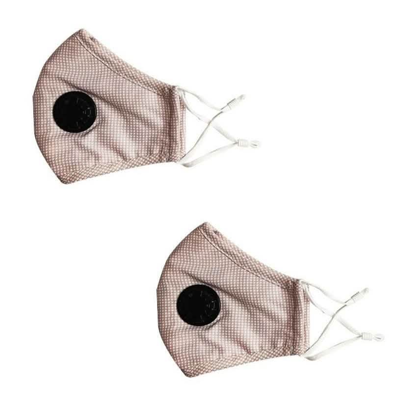 2-Pack: Multilayer Non-Medical Reusable Face Mask with Filter Wellness & Fitness X Print Pink - DailySale