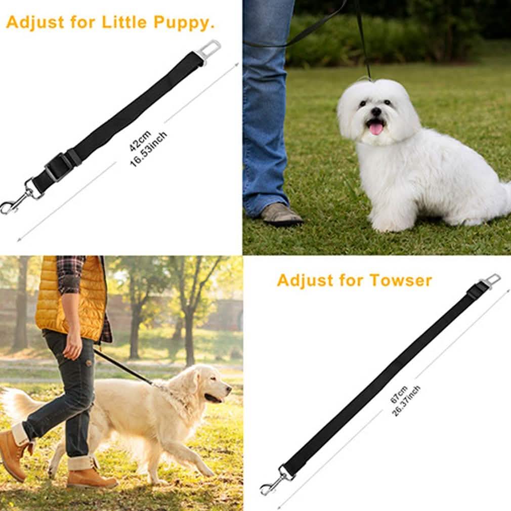 2-Pack: Multipurpose Pet Safety Vehicle Seat Belt Pet Supplies - DailySale
