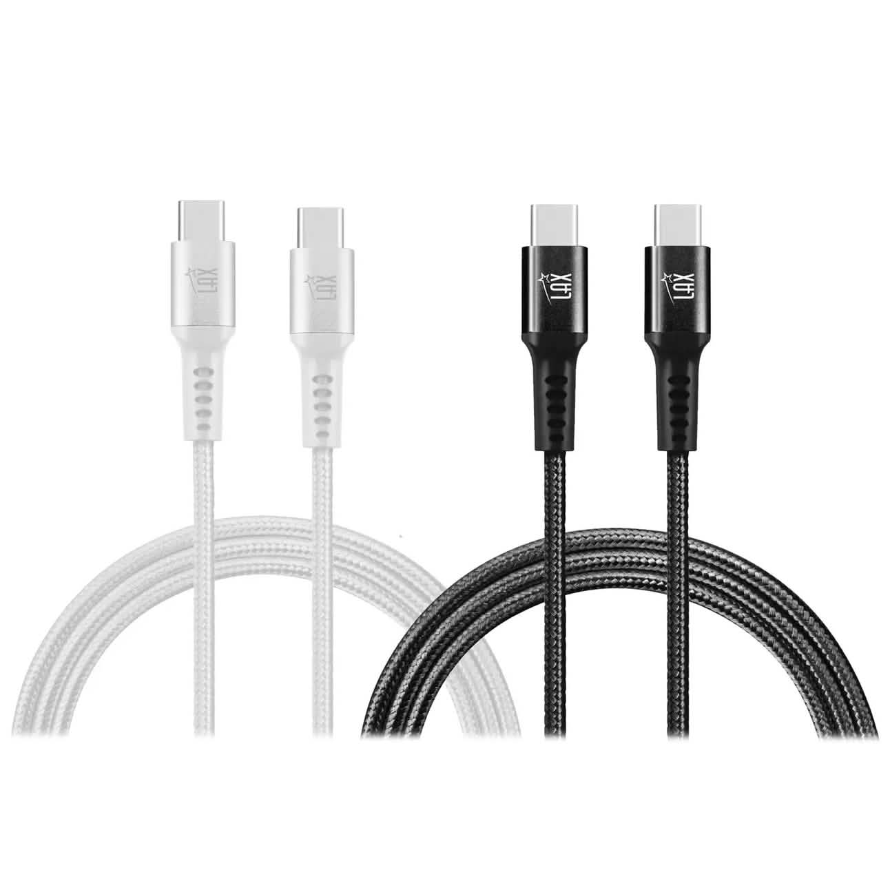 2-Pack: Nylon USB C to USB C Cable 6 Ft. 60W Mobile Accessories - DailySale
